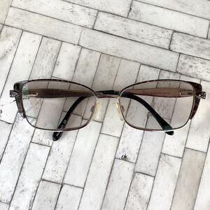 Diva by Eastern States Eyeglasses Frame 5453 Brown Gold Crystal Frames